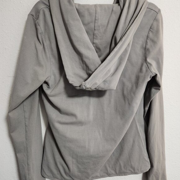 Standard James Perse | Gray Pima Cotton Wrap Drape Hoodie - Picture 3 of 10